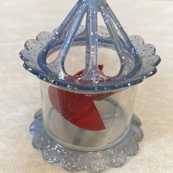 Vintage Twinklers Spinner Birdcage Rare Christmas Tree Ornament Blue Gray Silver - Picture 10 of 16